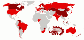 Sektionen des Komitee für eine Arbeiterinternationale CWI (Stand: Oktober 2007)