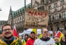 TVÖD-Warnstreik 2023 in Hamburg, Schild "Nancy, rück die Kohle raus!"